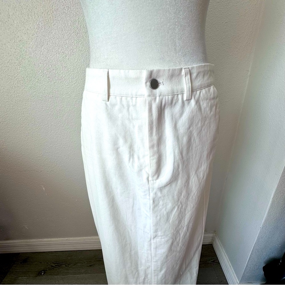 Commense White Maxi Skirt Parisian Slit Belt Loops Boho SZ M NWT - Picture 3 of 11